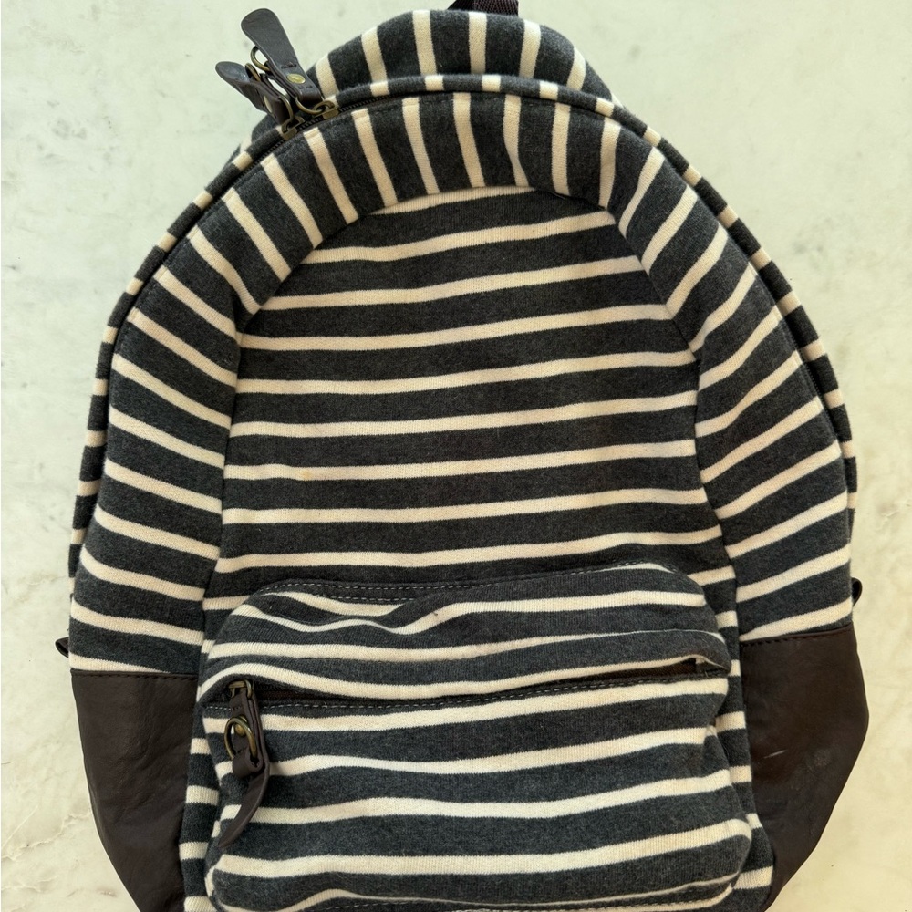 Black and White Striped Backpack